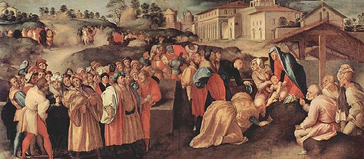 Jacopo Pontormo Anbetung der Heiligen Drei Konige Spain oil painting art